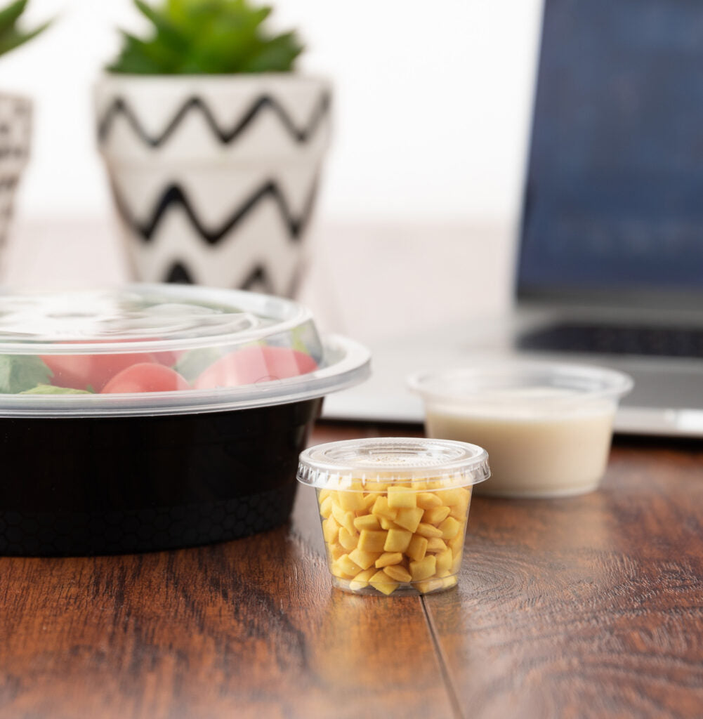 1 oz Clear Plastic Soufflé Portion Cups with Lids