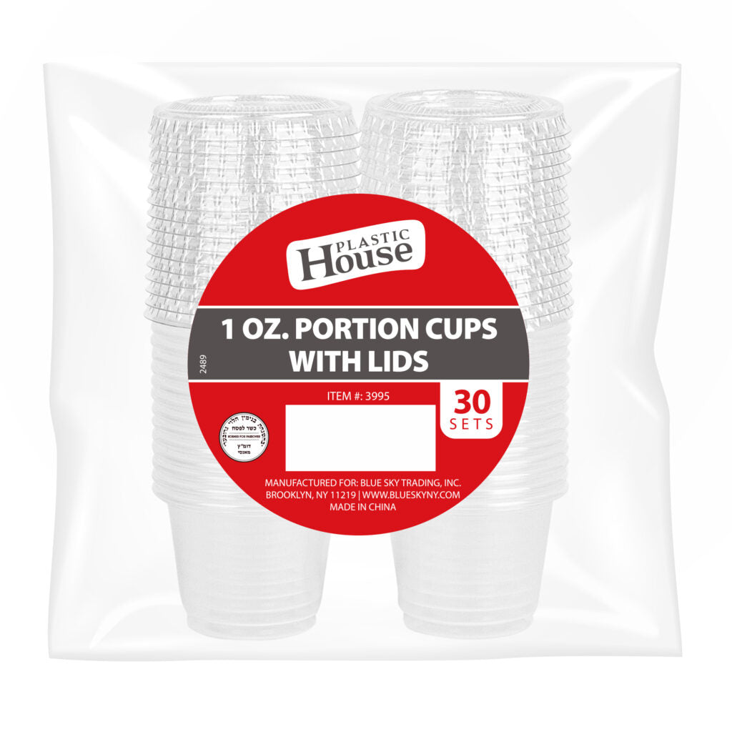1 oz Clear Plastic Soufflé Portion Cups with Lids