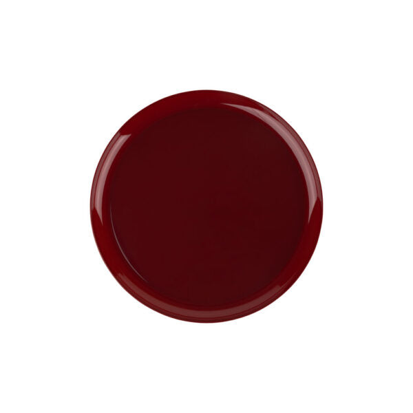Cranberry Red Round High End Plastic Plates (10 Pack) - Edge