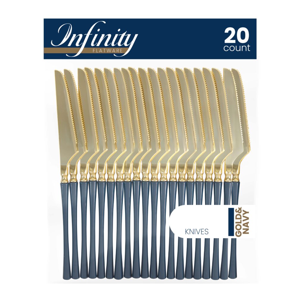 Infinity Collection Gold/Navy Flatware 20 Count