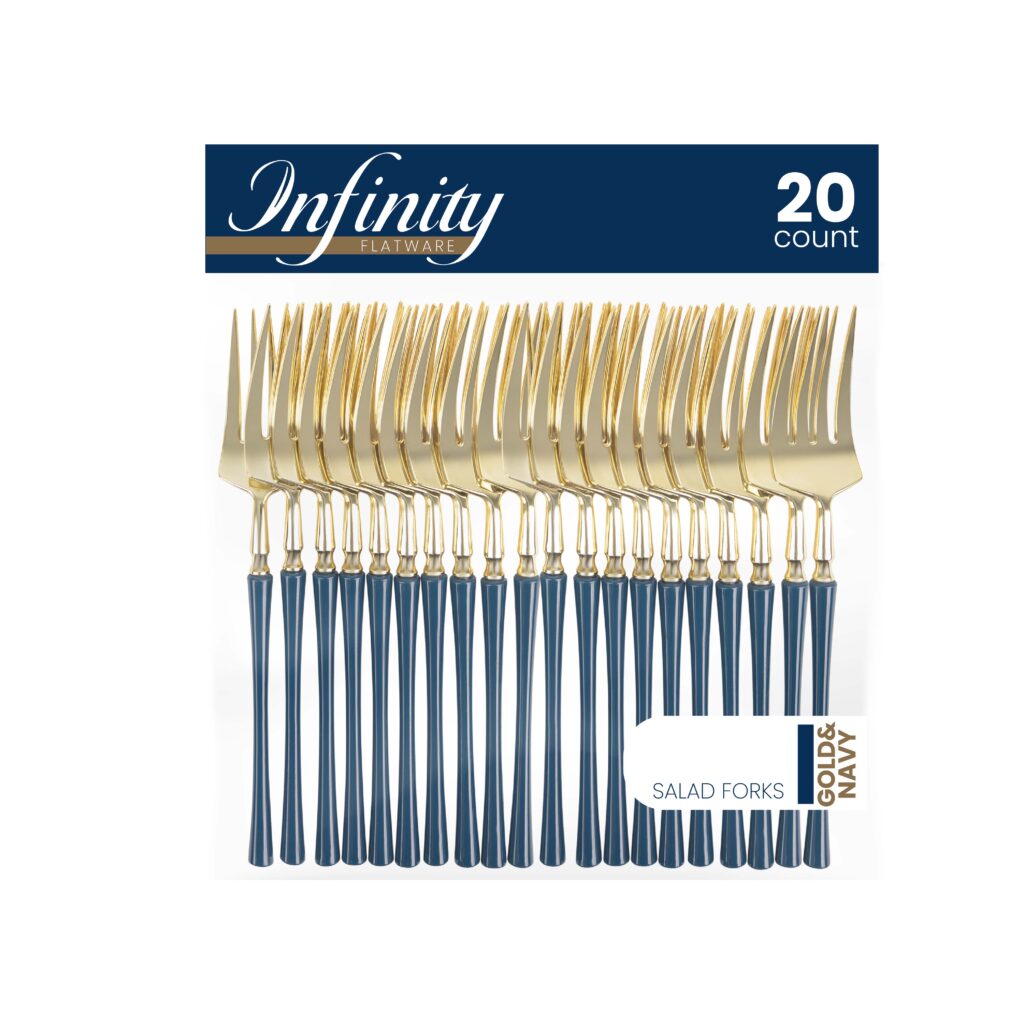 Infinity Collection Gold/Navy Flatware 20 Count