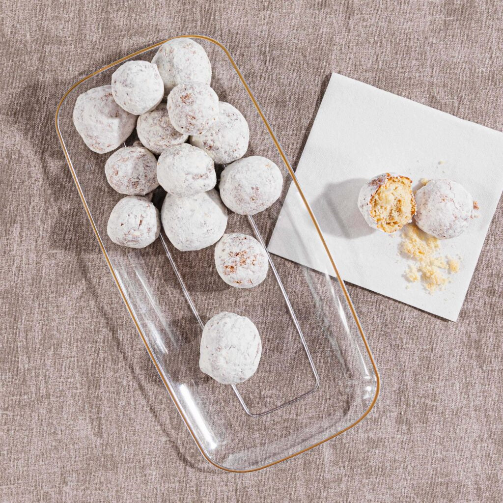 10.6 Inch Organic Clear and Gold Rectangle Serving Dish - 2 Pack