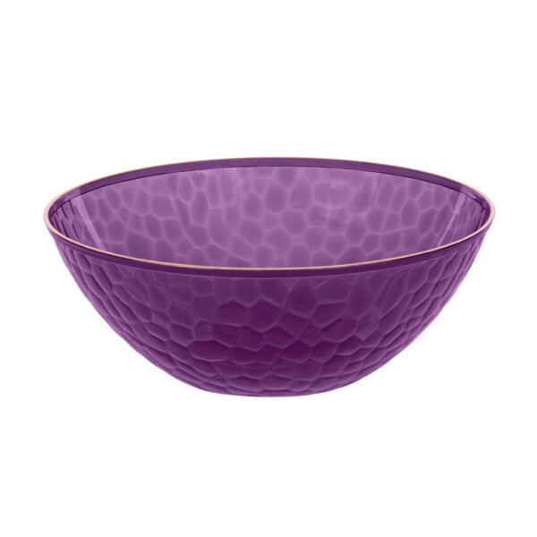 12 oz. Round Plastic Soup Bowls (10 Count) - Organic Hammered