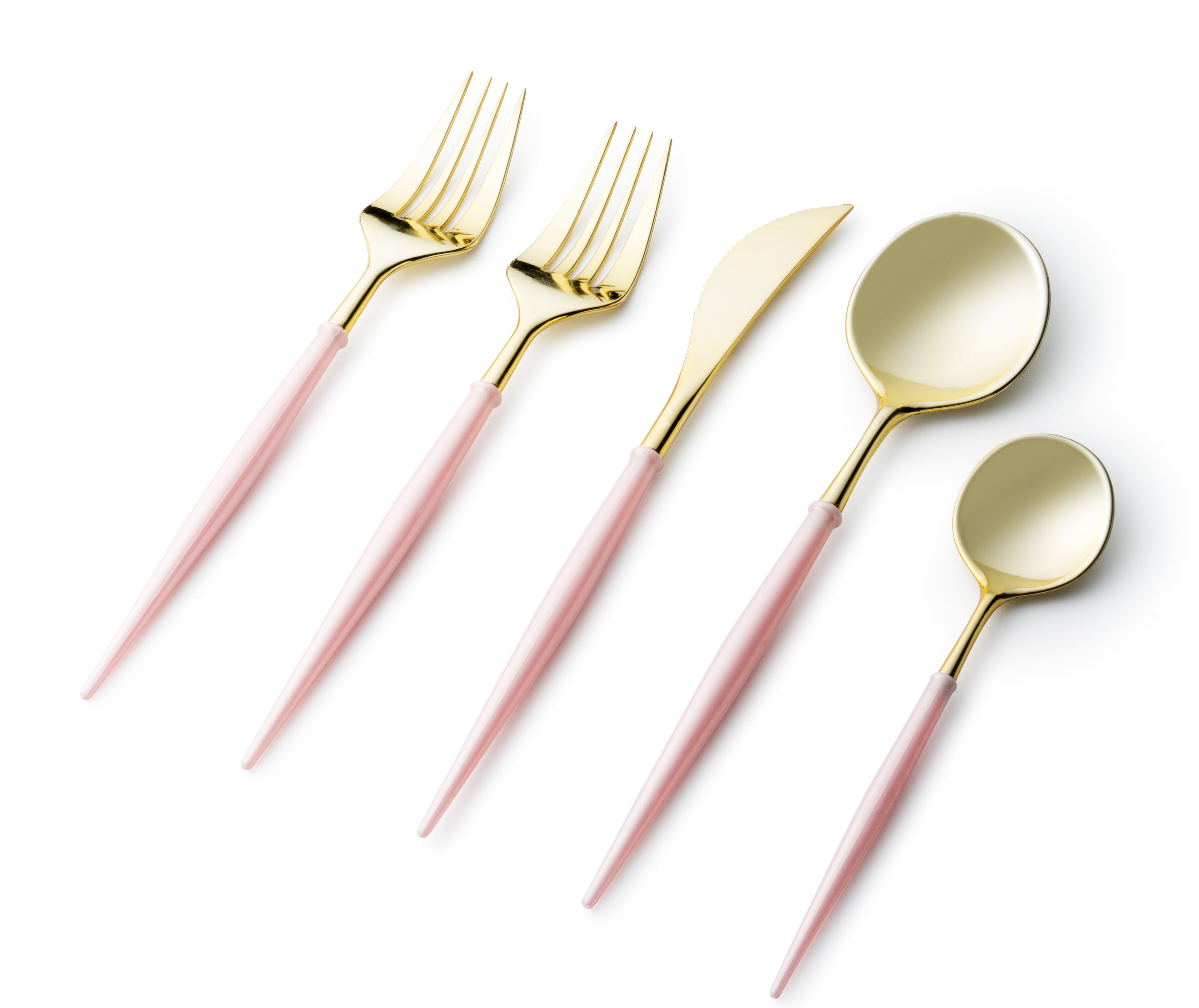 Noble Collection Gold And Blush Flatware Set 40 Count-Setting for 8