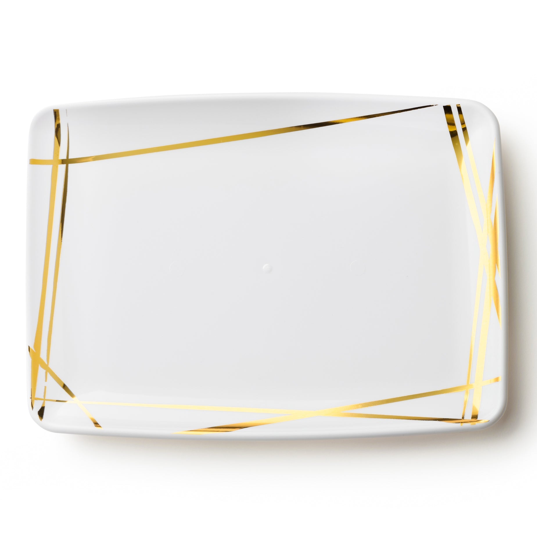 Twist White and Gold Rectangle Serving Dish - 2 Pack