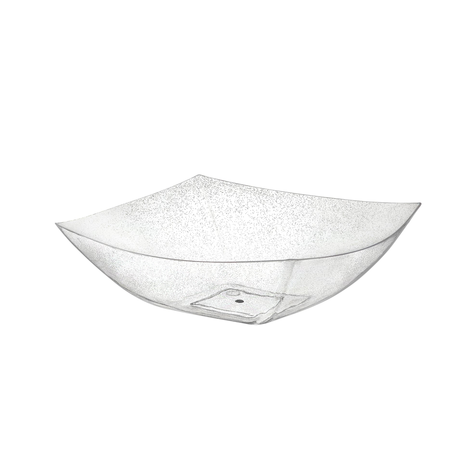 Square Silver Glitter Serving Bowl - 4 Count