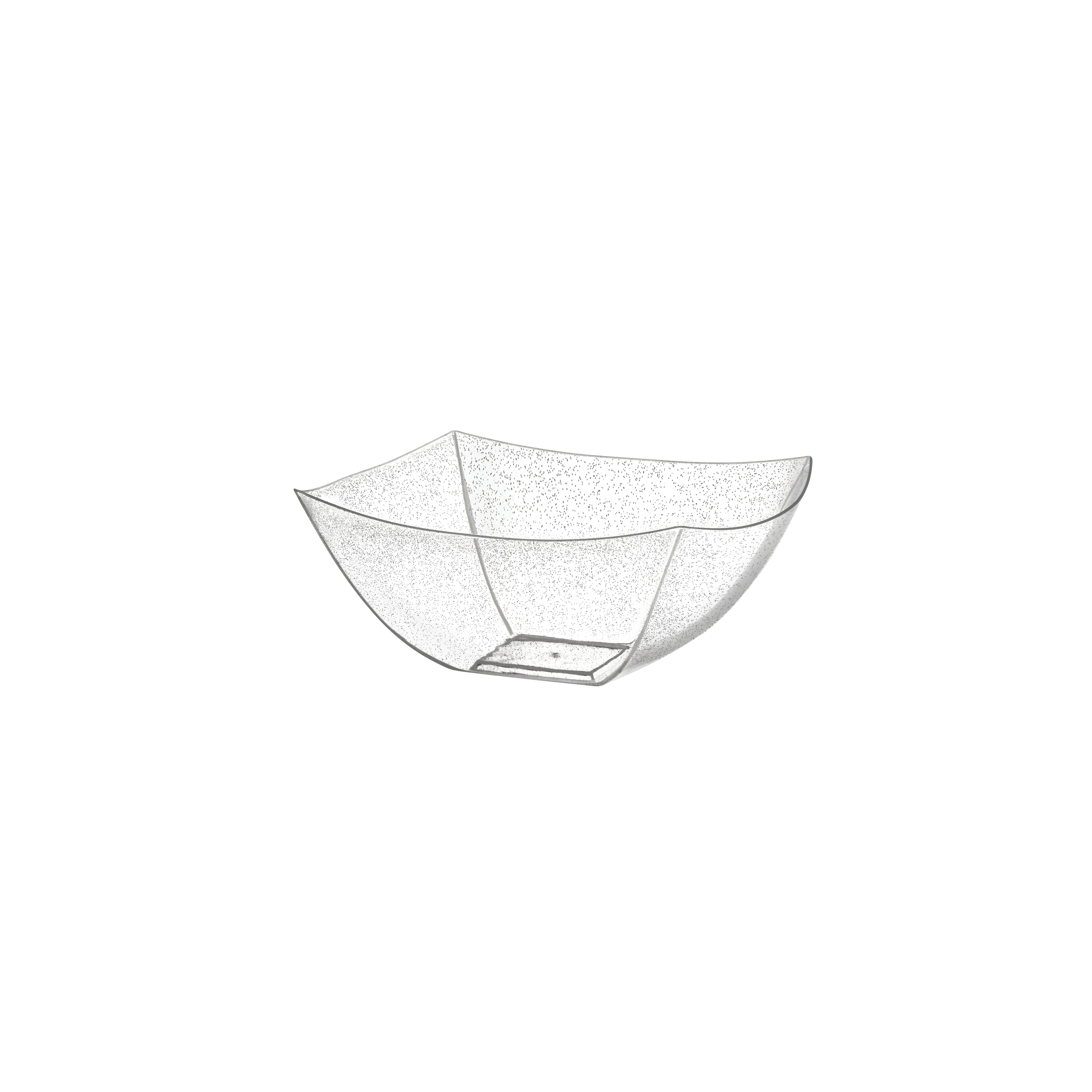 Square Silver Glitter Serving Bowl - 4 Count