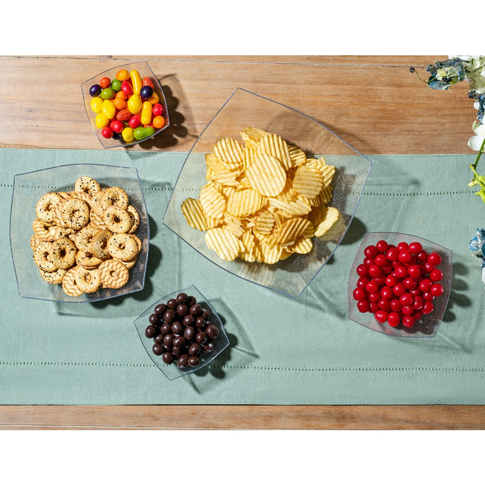 Square Silver Glitter Serving Bowl - 4 Count