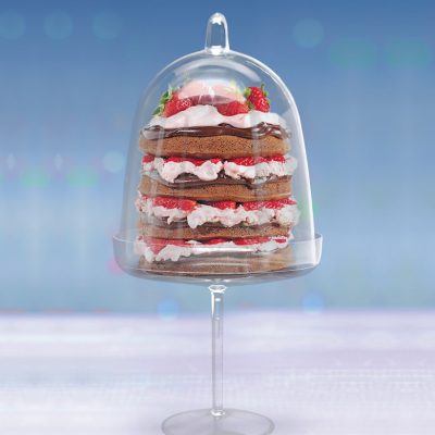 Clear Plastic Cake Plate with Stand and Dome Cover-1 Count