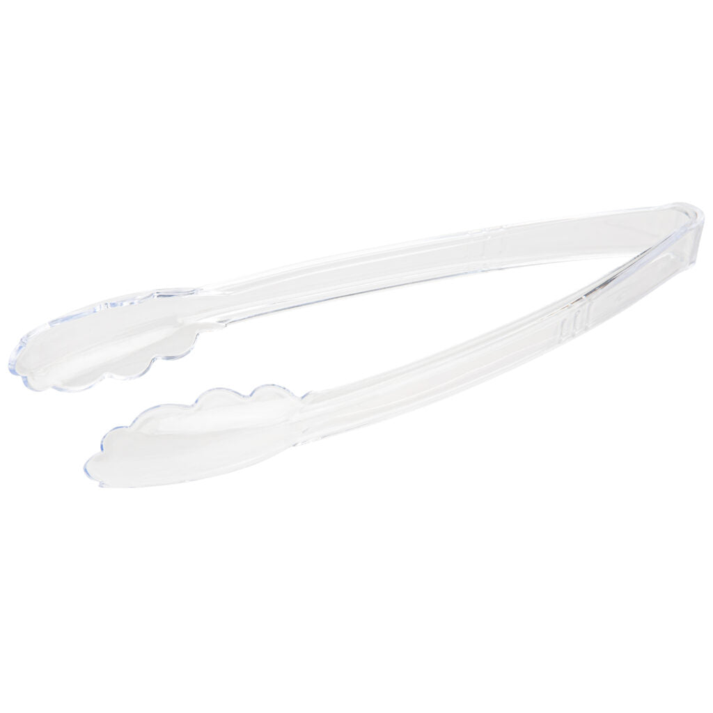 Clear Plastic Tongs with Scalloped Edge 12″ - (2 Count)