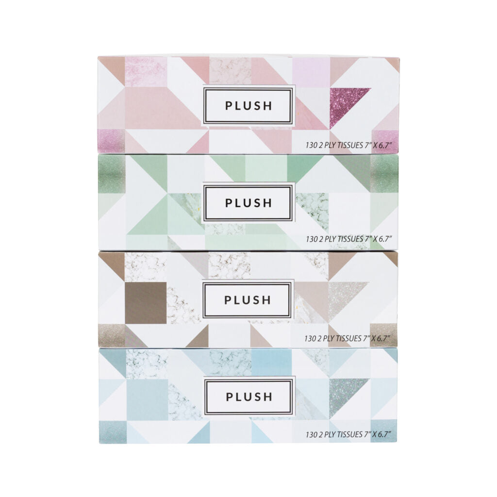 Plush Facial Tissues 130 Sheets - 30 Pack