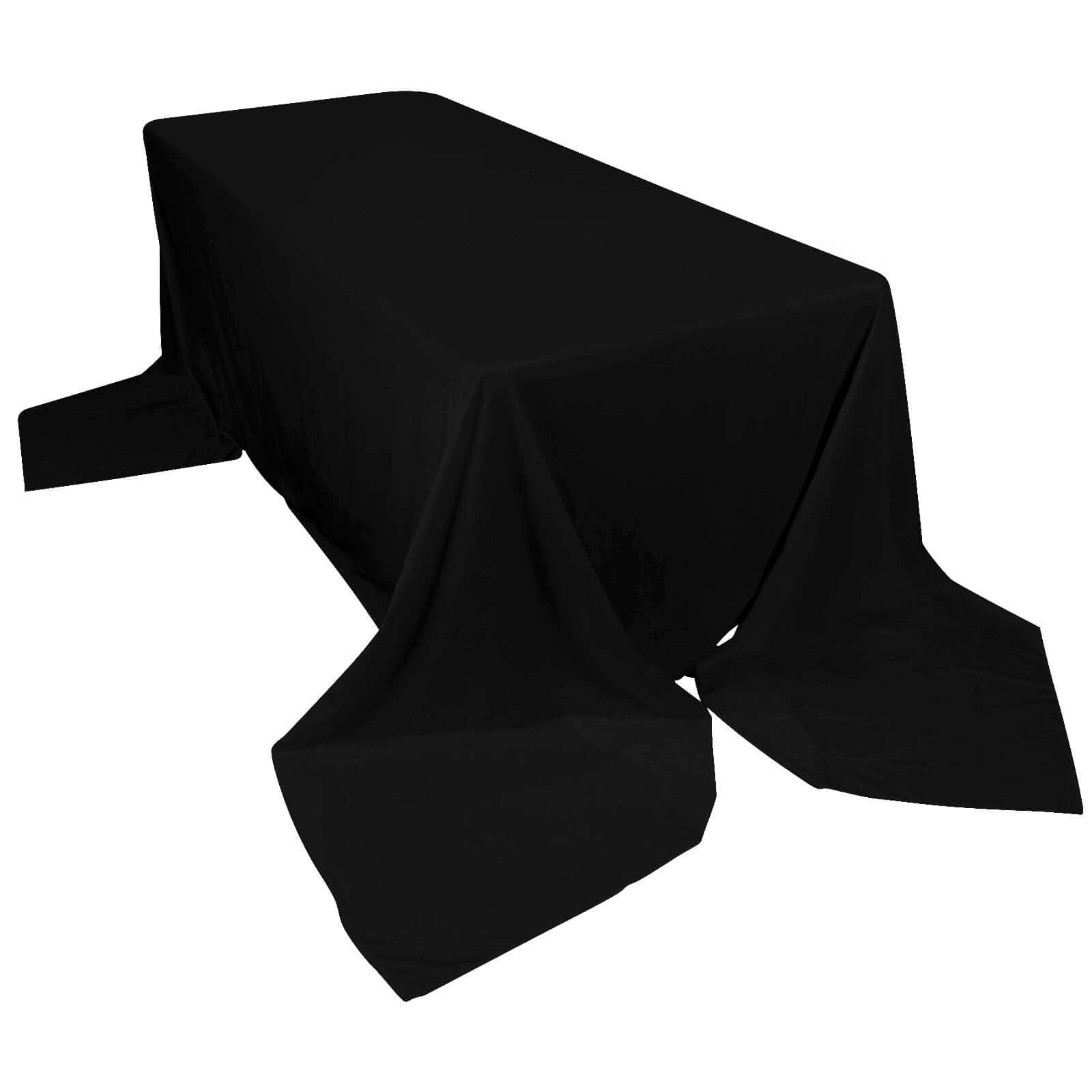 Premium Scuba Rectangular 90"x156" Tablecloth Black - Wrinkle Free, Stain Resistant & Seamless Table Cover for Weddings and Parties Tablecloths HIER_2182