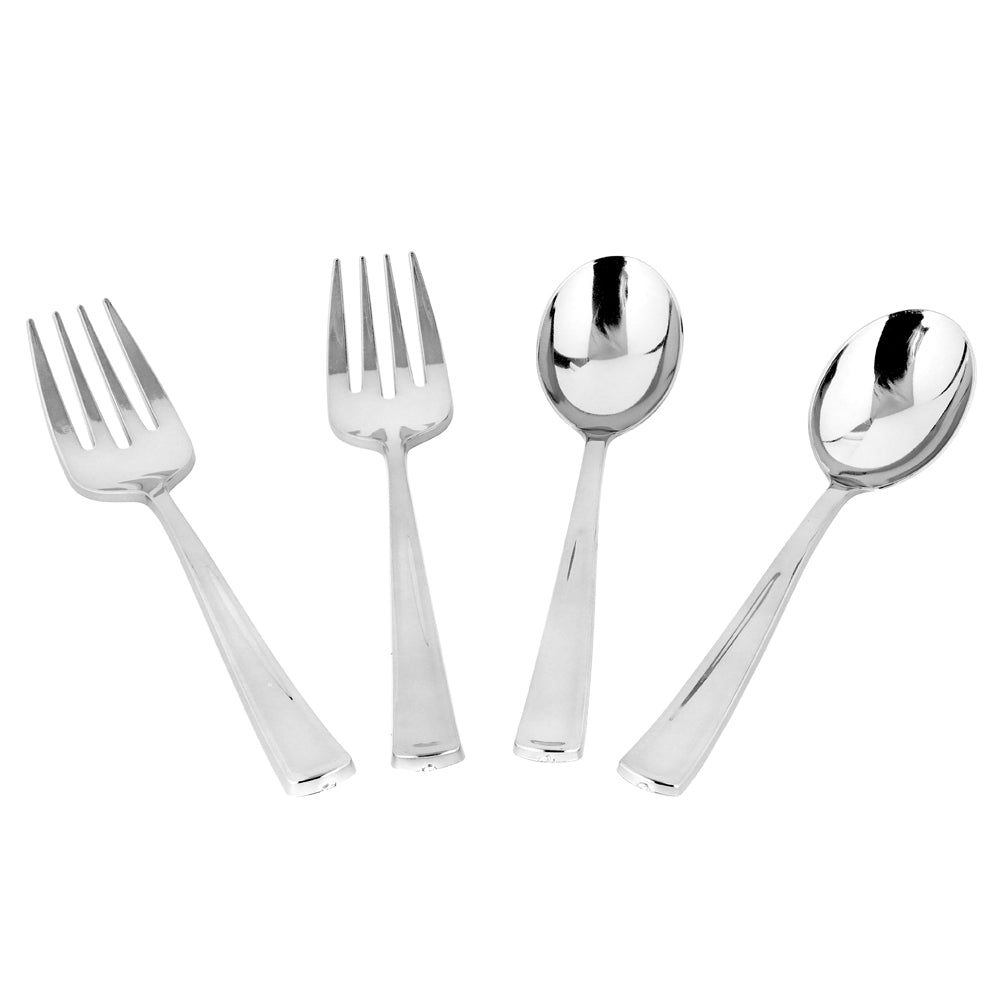 Silver Serving spoons and forks - 2 each