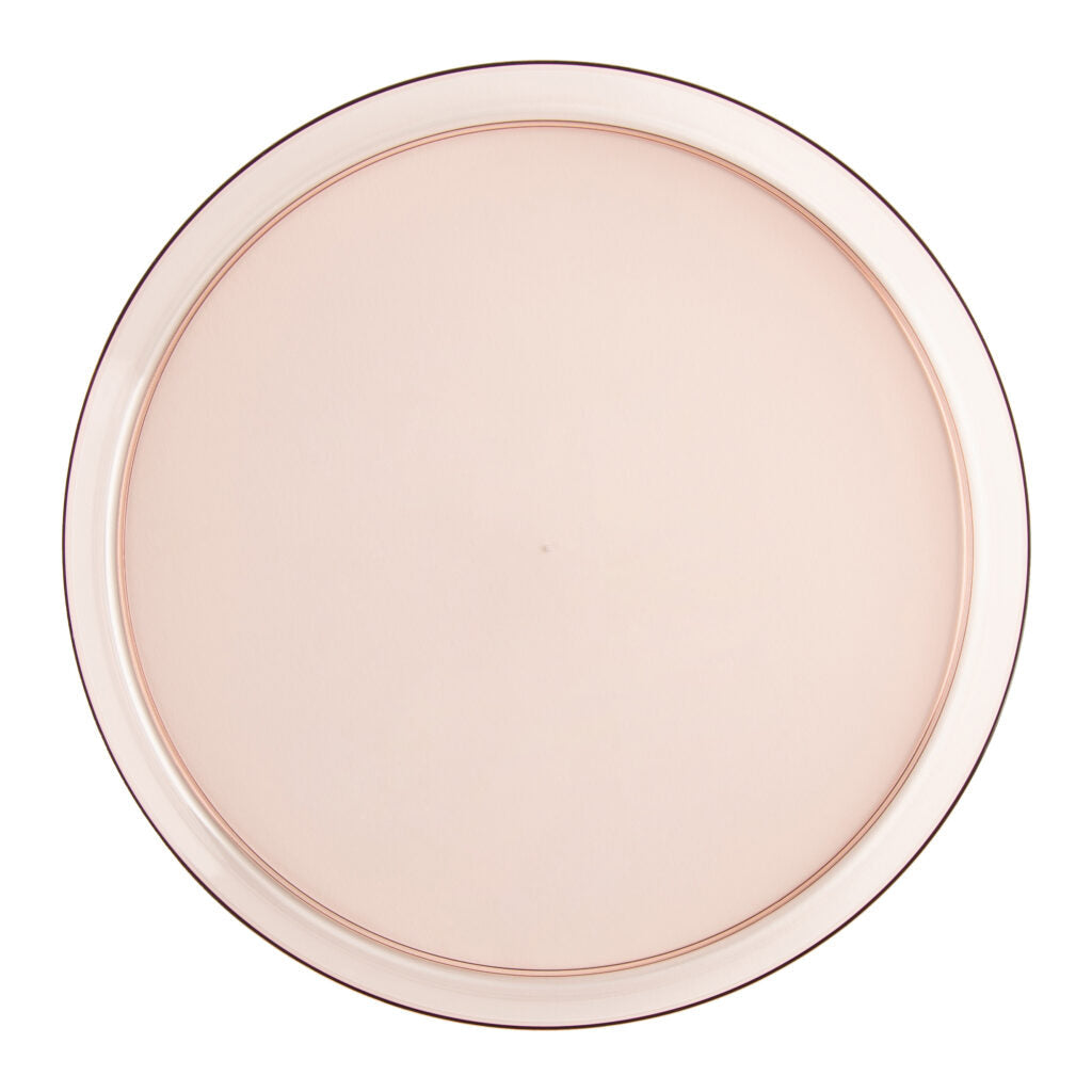 Transparent Rose Round Plastic Plates (10 Pack) - Sharp