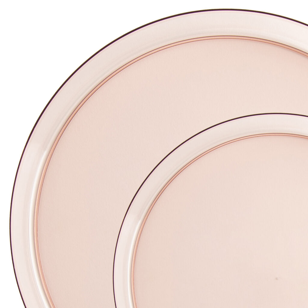 Transparent Rose Round Plastic Plates (10 Pack) - Sharp