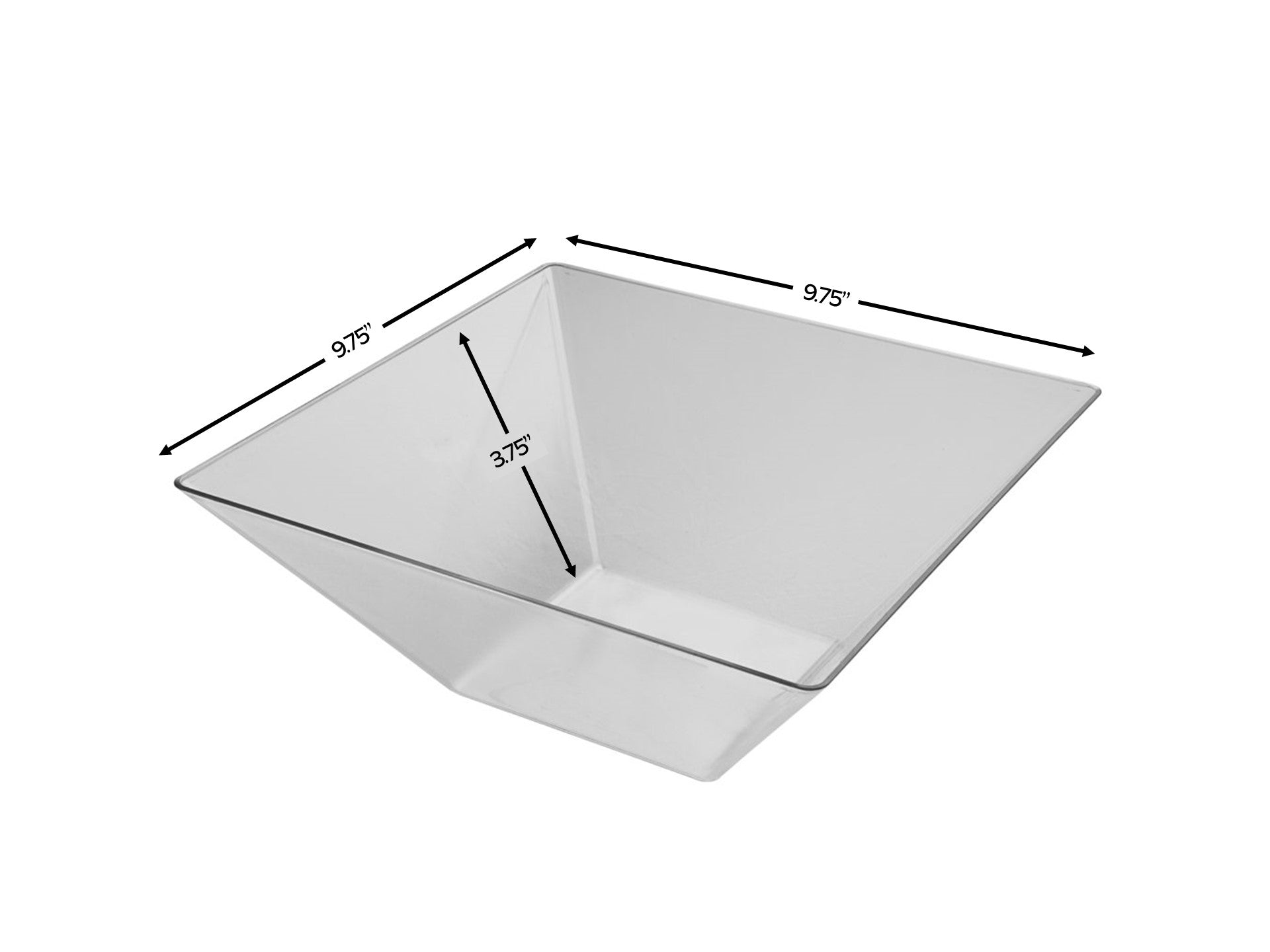 Clear Plastic Square Serving Bowl - 3 Pack
