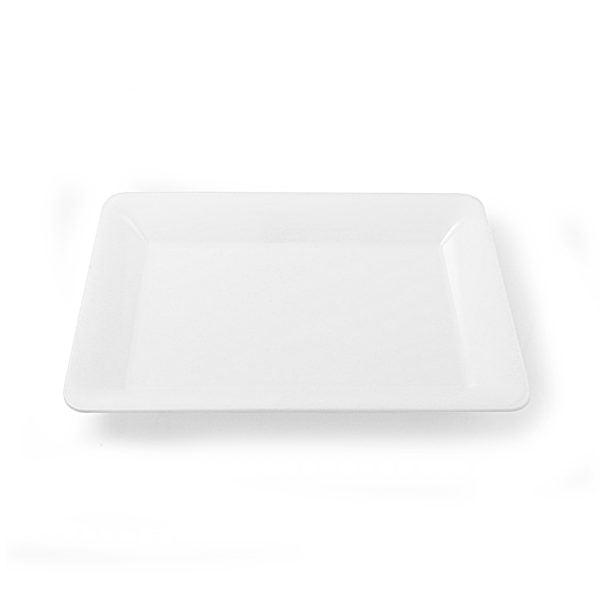 White Plastic Rectangular Serving Tray - 2 Count