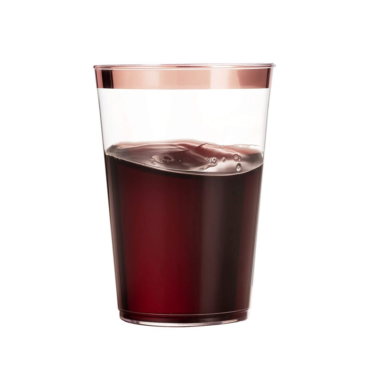 14 Oz Clear Plastic Tumblers With Rose Gold Rim