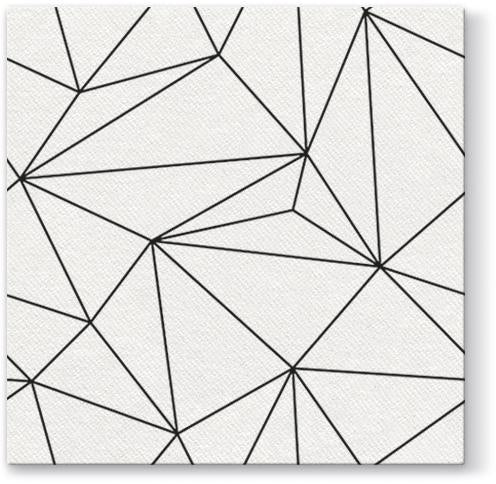 Geometric Lines White Airlaid 1/4 Fold Dinner Napkin - 50 pack