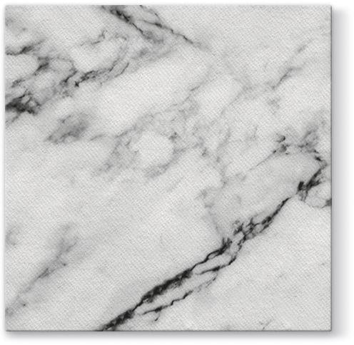 Marble White/Black Airlaid 1/4 Fold Dinner Napkin - 50 Pack