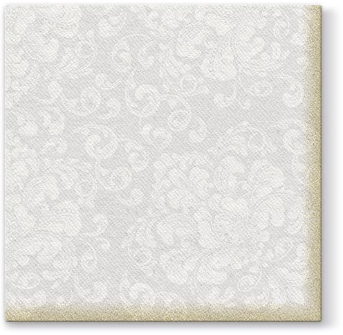 Rococo White Airlaid 1/4 Fold Dinner Napkin - 50 Pack