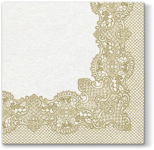 Royal Lace Gold Airlaid 1/4 Fold Dinner Napkin - 50 Pack