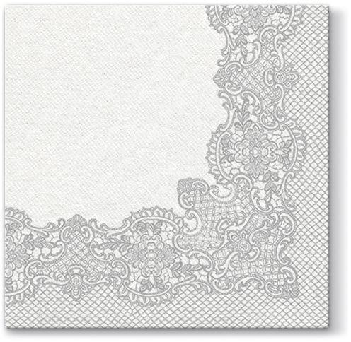 Royal Lace Silver Airlaid 1/4 Fold Dinner Napkin - 50 Pack