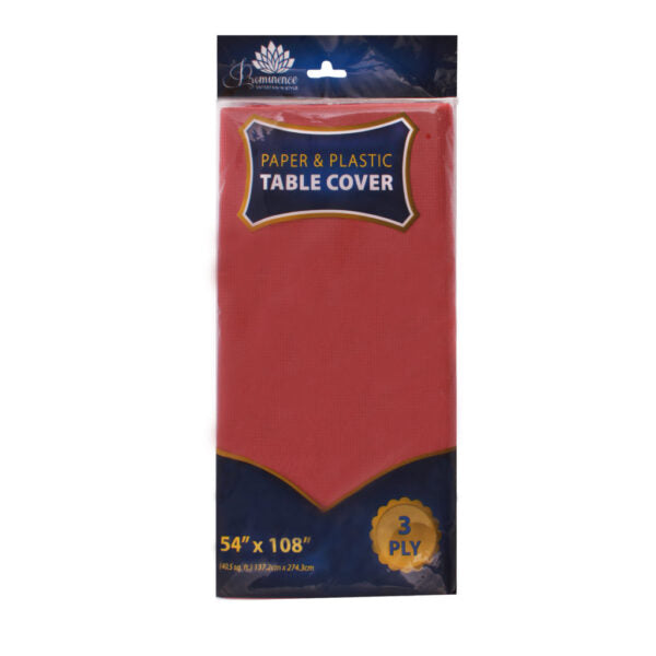 Paper/Plastic Table Cover Burgundy 54″x108″