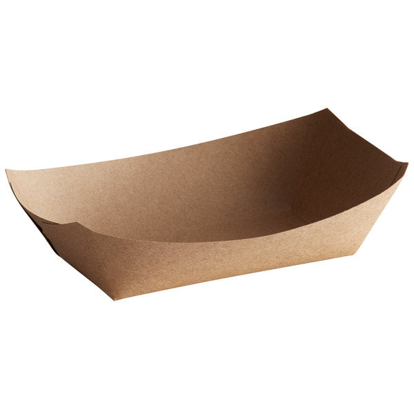 1 lb. Natural Kraft Paper Food Tray - 100/Pack