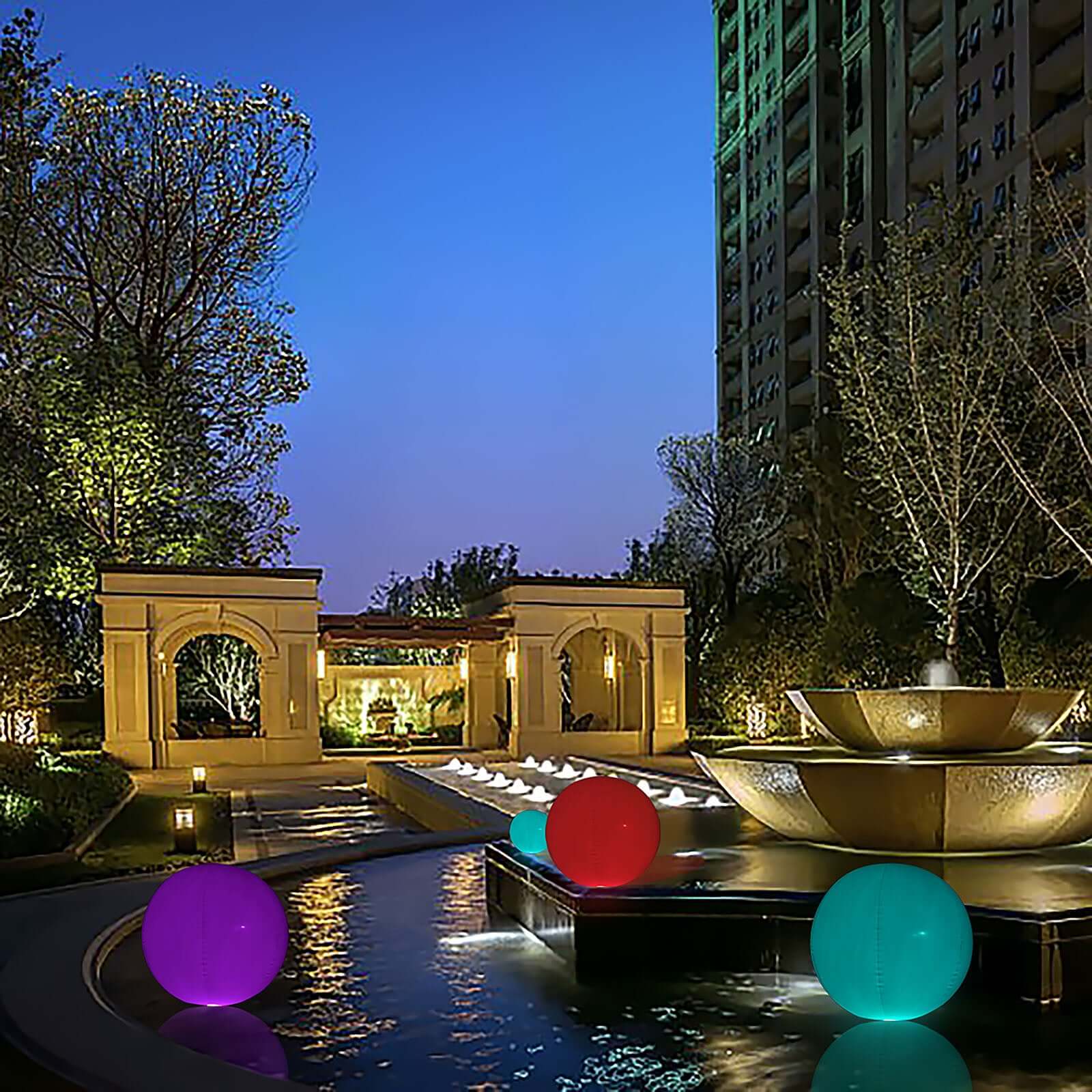 20" Inflatable Outdoor Garden Light Up Ball, Floating Pool Glow Ball With Remote - 13 RGB Colors and 3 Color Modes LED HIER_8700