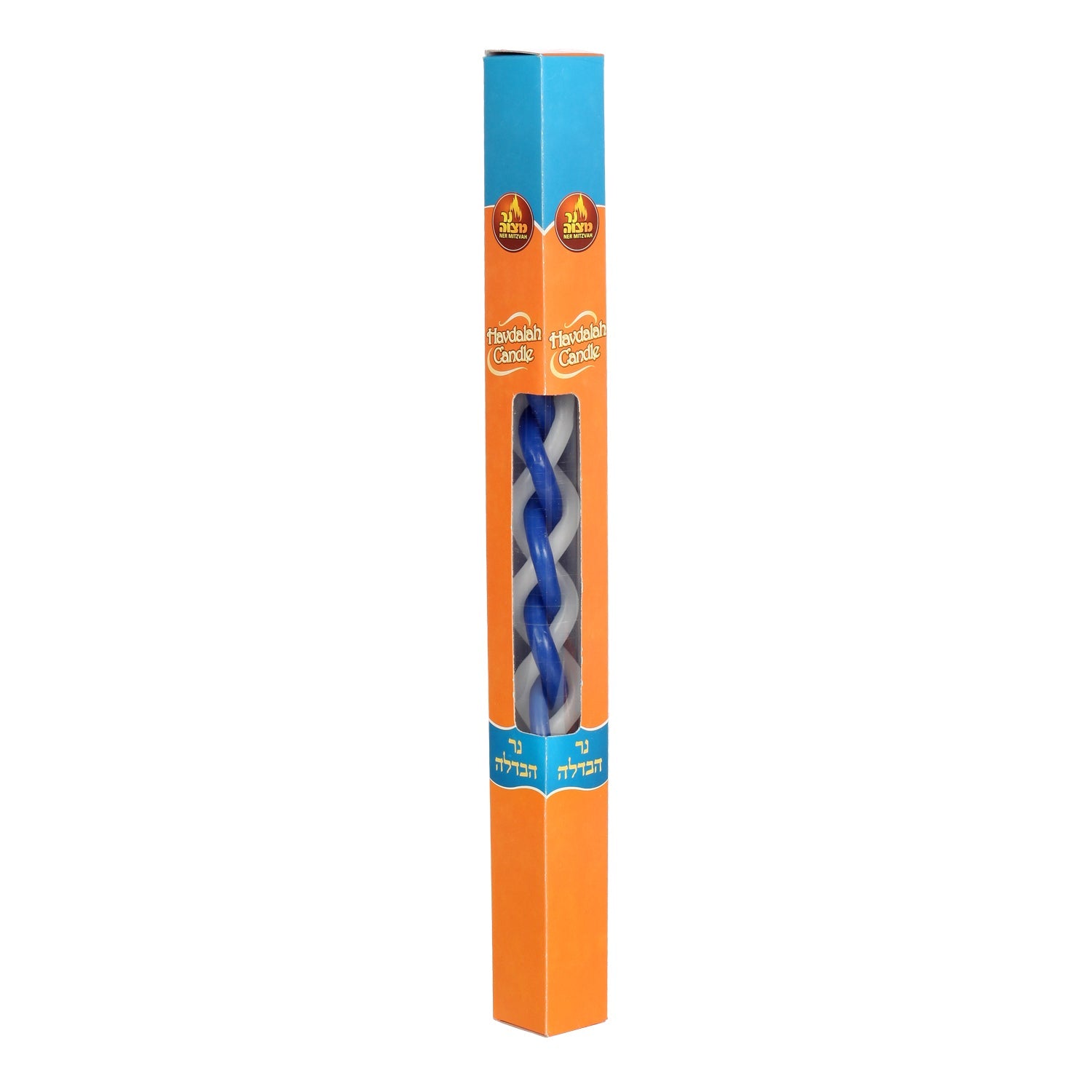 Blue & White Round Havdalah Candle 1 Count