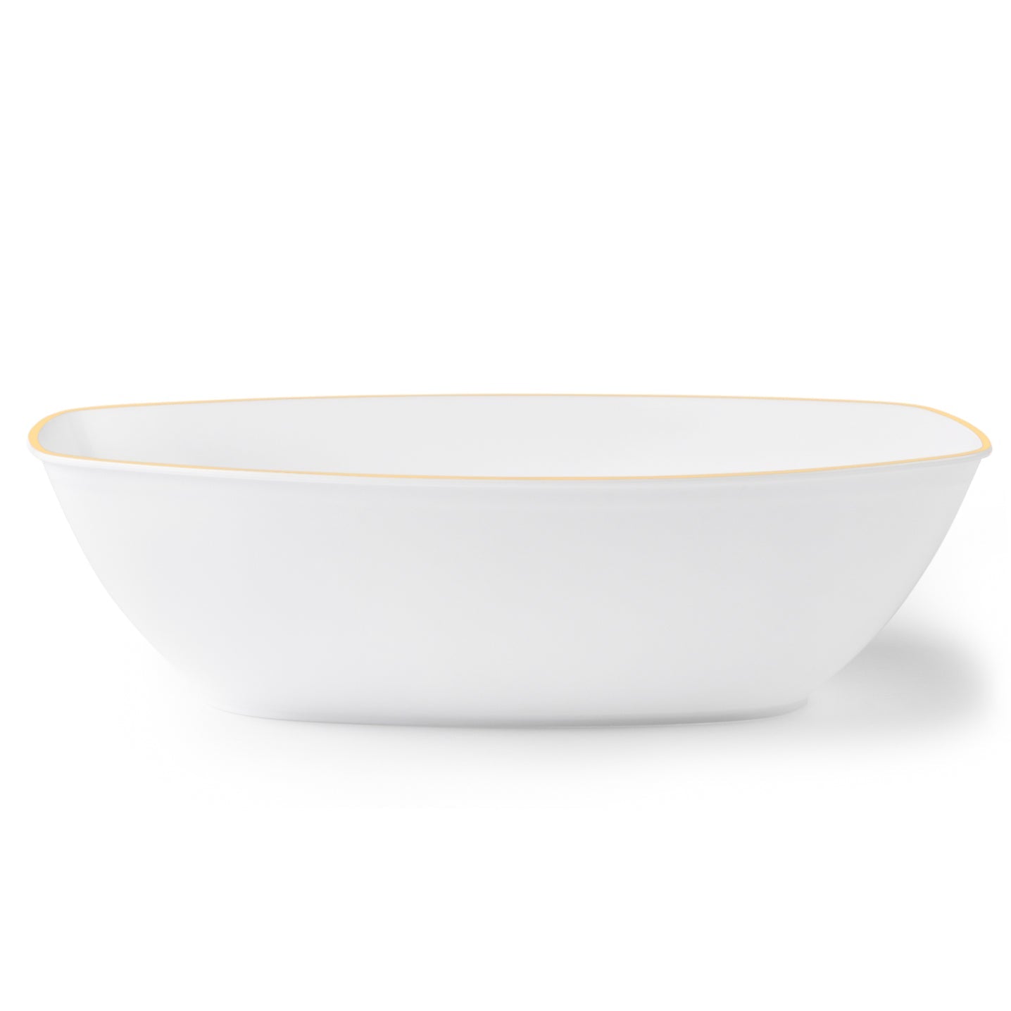 72 oz. White And Gold Rim Oval Salad Bowl - 4 Count