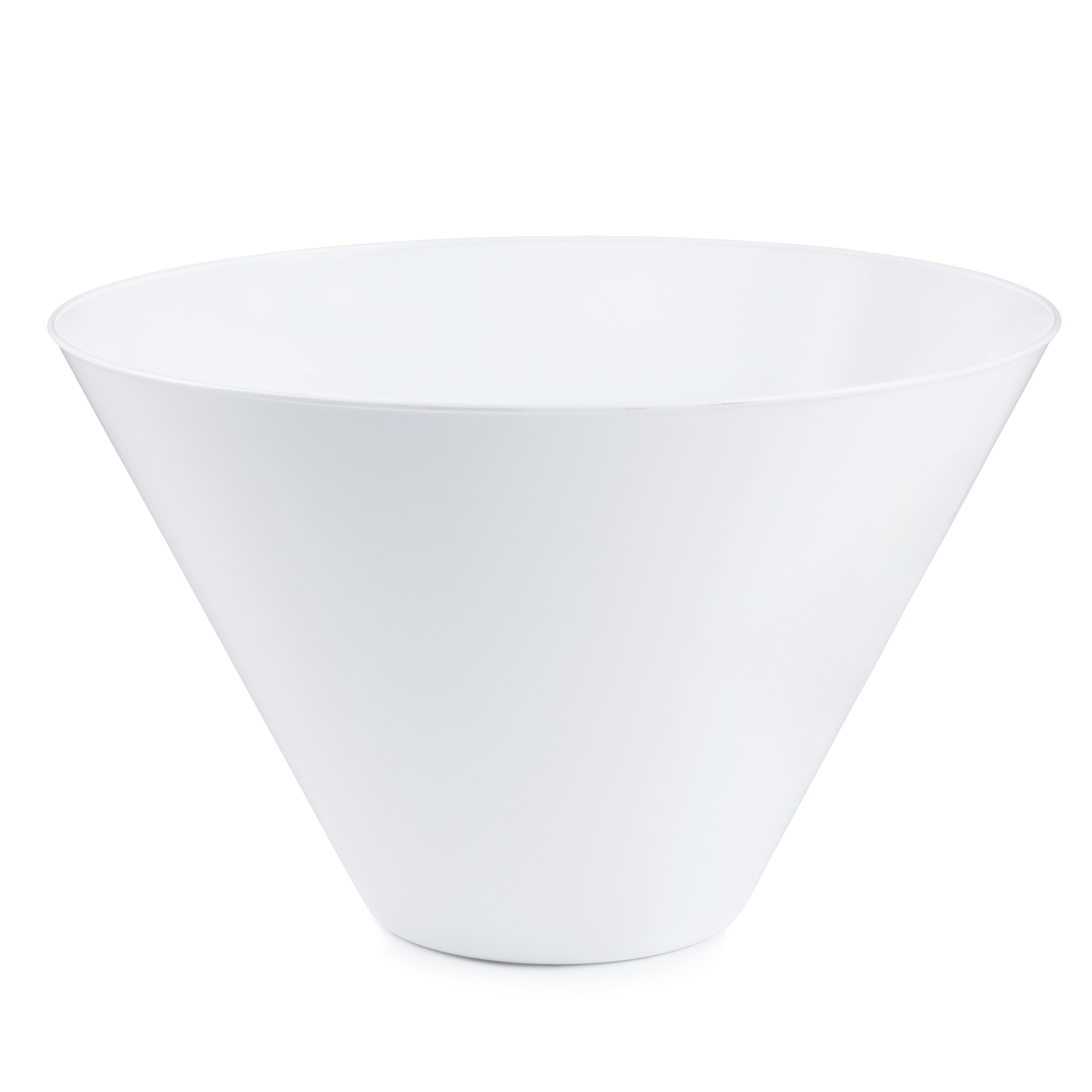 White Plastic Cone Shaped Salad Bowl - 5 Pack