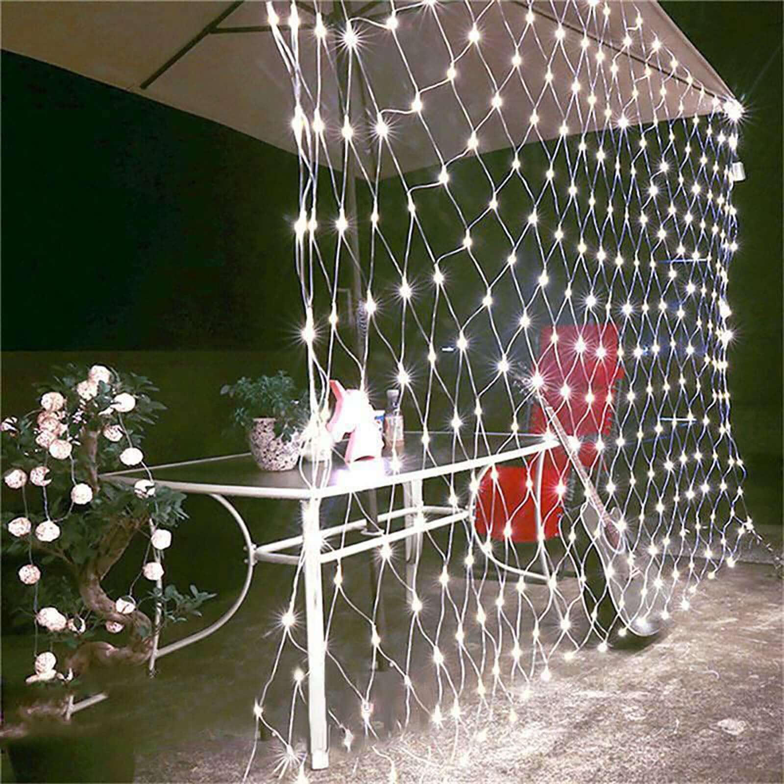 20ftx10ft Clear 600 LED Fish Net Lights, Fairy String Lights With 8 Modes LED HIER_8100