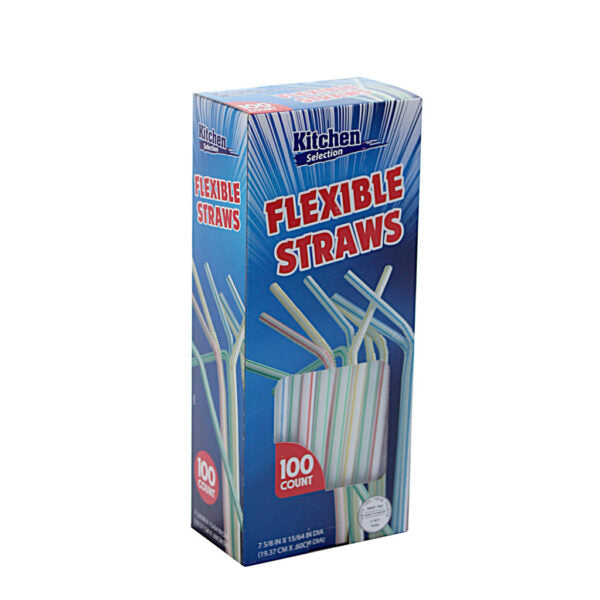 Flexible Straws White 100 Count