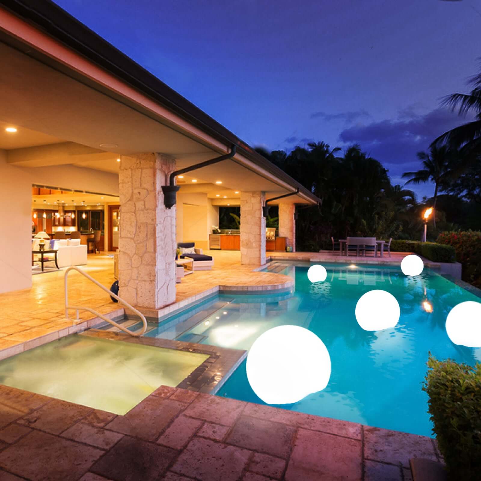 24 LED Color Changing Cordless Floating Pool Light Ball, Garden Light Globe with Remote - 16 RGB Colors With 4 Color Modes LED HIER_8700