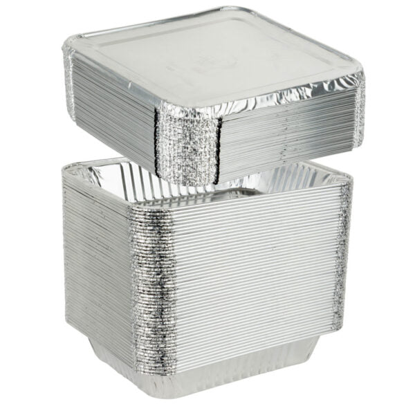 9×13 Pans/Lids Combo Deep Aluminum Pans - 50 Sets