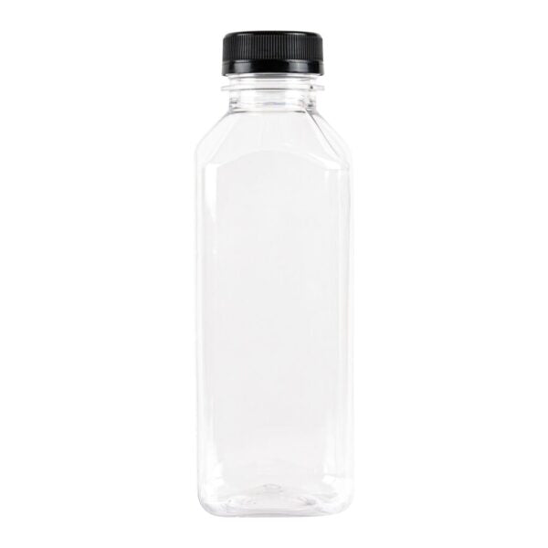 12 Oz Clear Plastic Bottles With Covers - 7 Pack