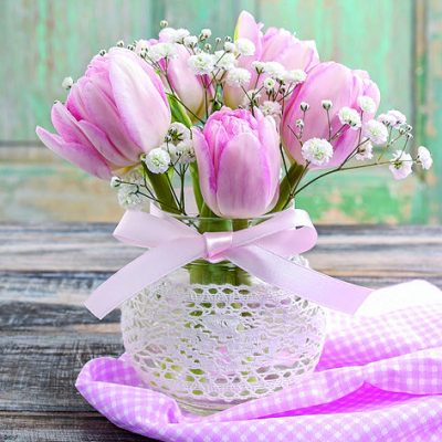 Romantic Bouquet Floral Lunch Napkin - 20 Pack