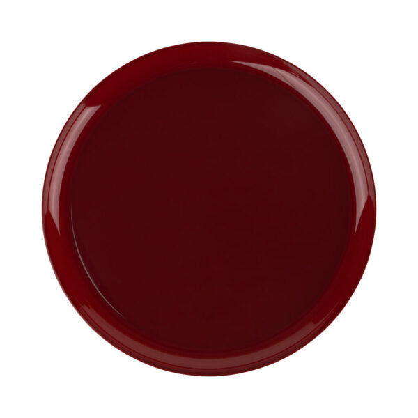 Cranberry Red Round High End Plastic Plates (10 Pack) - Edge