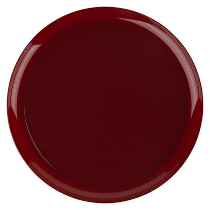 Cranberry Red Round High End Plastic Plates (10 Pack) - Edge