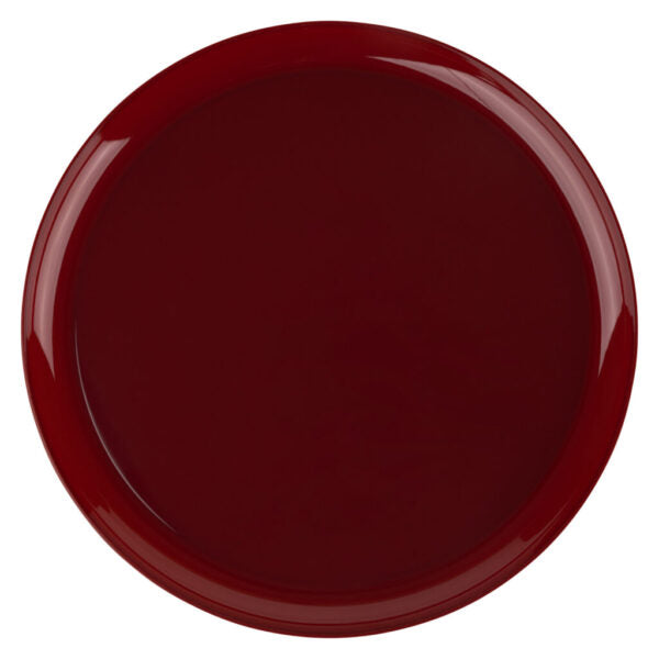 Cranberry Red Round High End Plastic Plates (10 Pack) - Edge