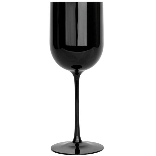 12 Oz Black Plastic Wine Goblets