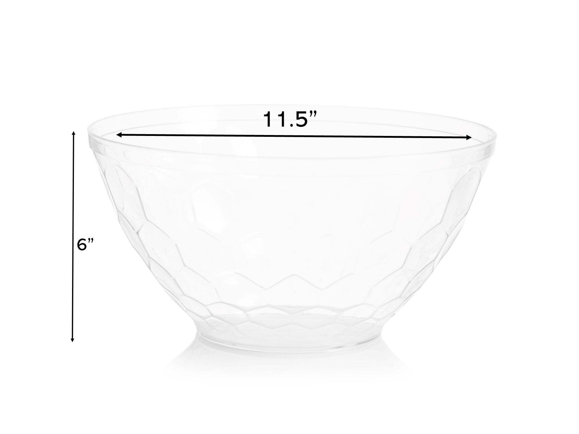 White Plastic Embossed Salad Bowl 1 Pack