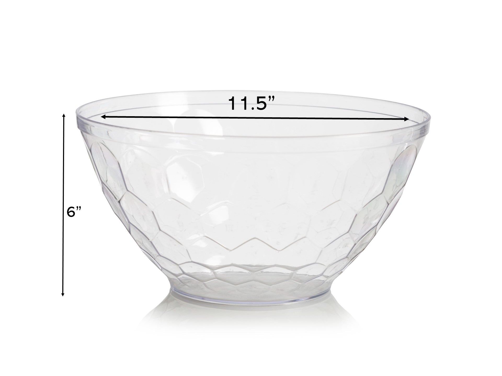Clear Plastic Embossed Salad Bowl 1 Pack