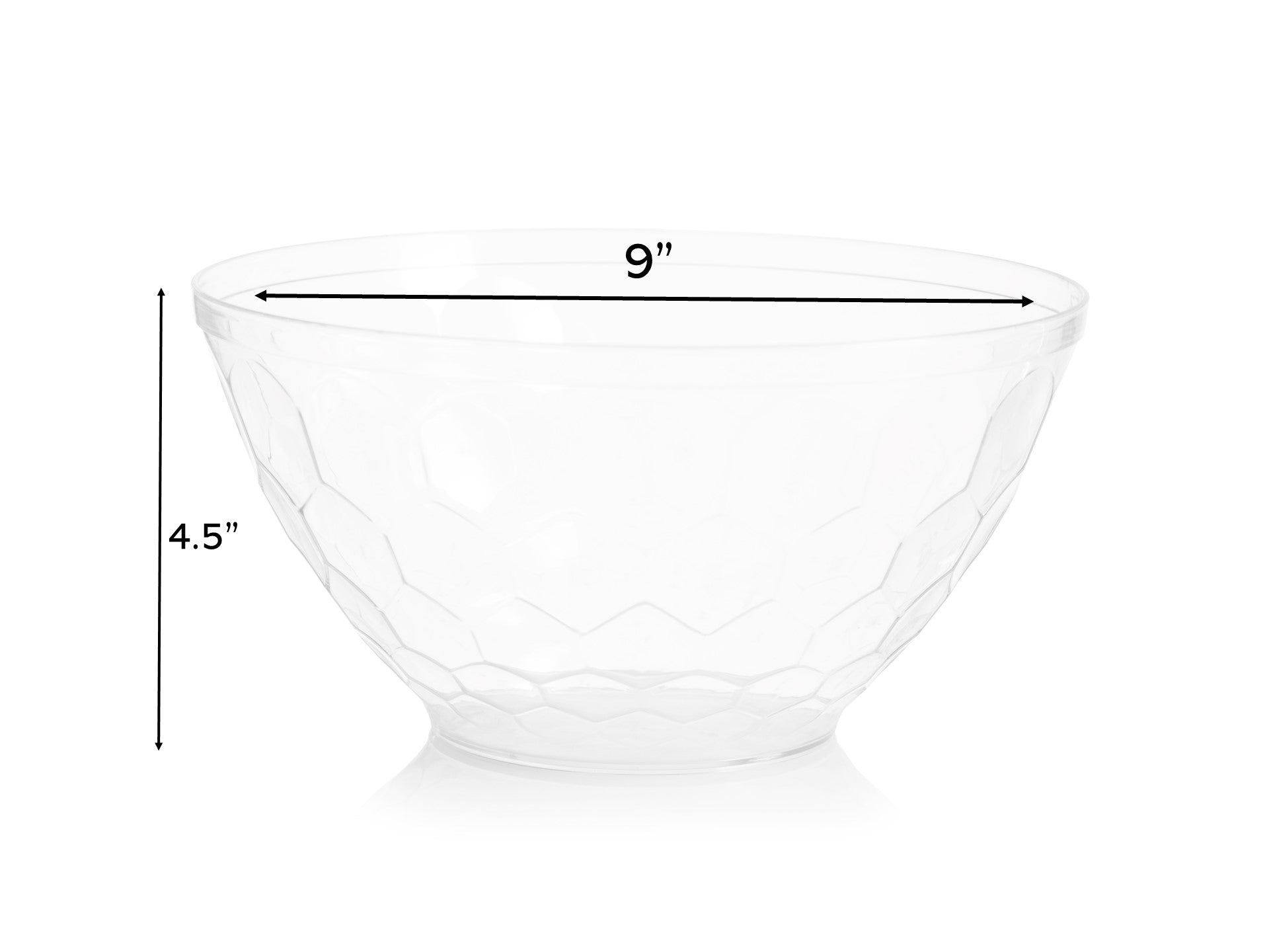 White Plastic Embossed Salad Bowl 1 Pack
