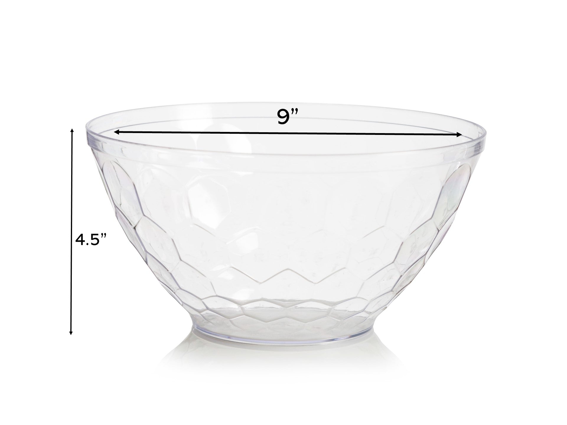 Clear Plastic Embossed Salad Bowl 1 Pack