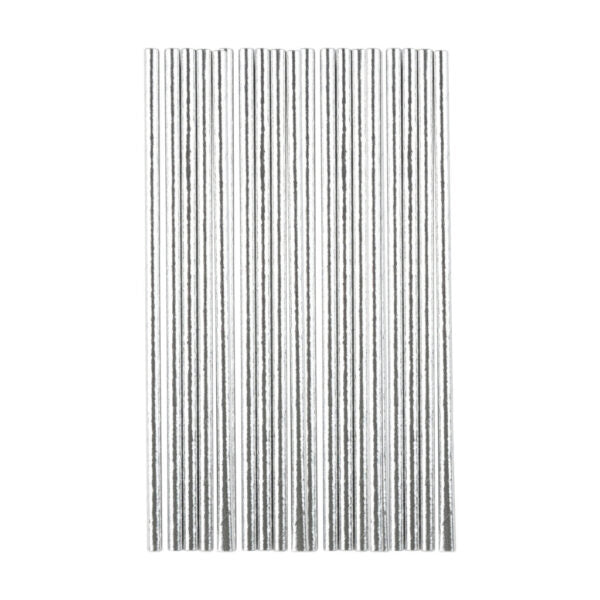 Silver Paper Straws 24 Pack