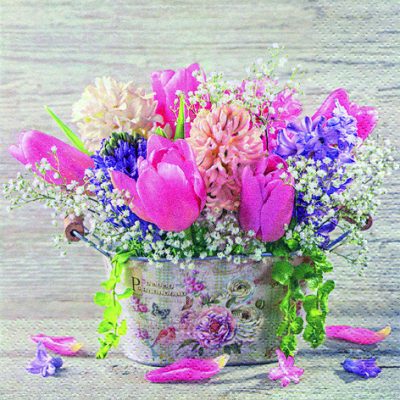 Pastel Spring Flowers Lunch Napkin - 20 Pack