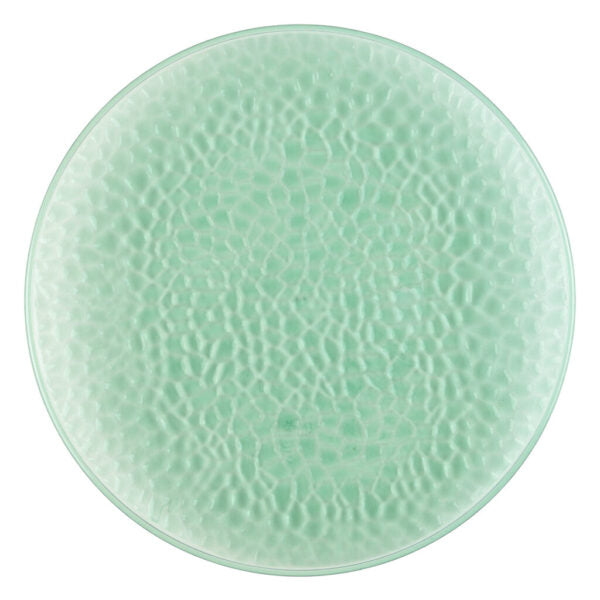 Green Translucent Hammered 13″ Round Plastic Charger Plate - 4 Pack